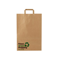 Printed Brown Paper Shopping Bag - hotpackwebstore.com - Flat Handle Paper Bags