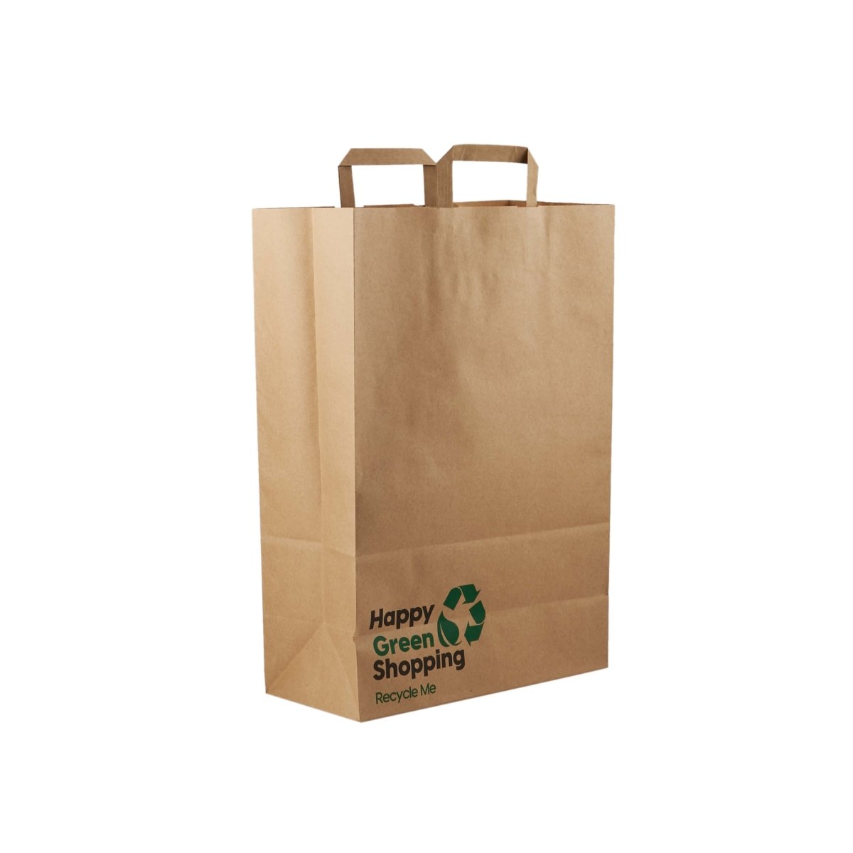 Printed Brown Paper Shopping Bag - hotpackwebstore.com - Flat Handle Paper Bags