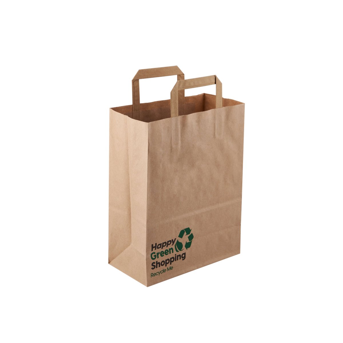 Printed Brown Paper Shopping Bag - hotpackwebstore.com - Flat Handle Paper Bags