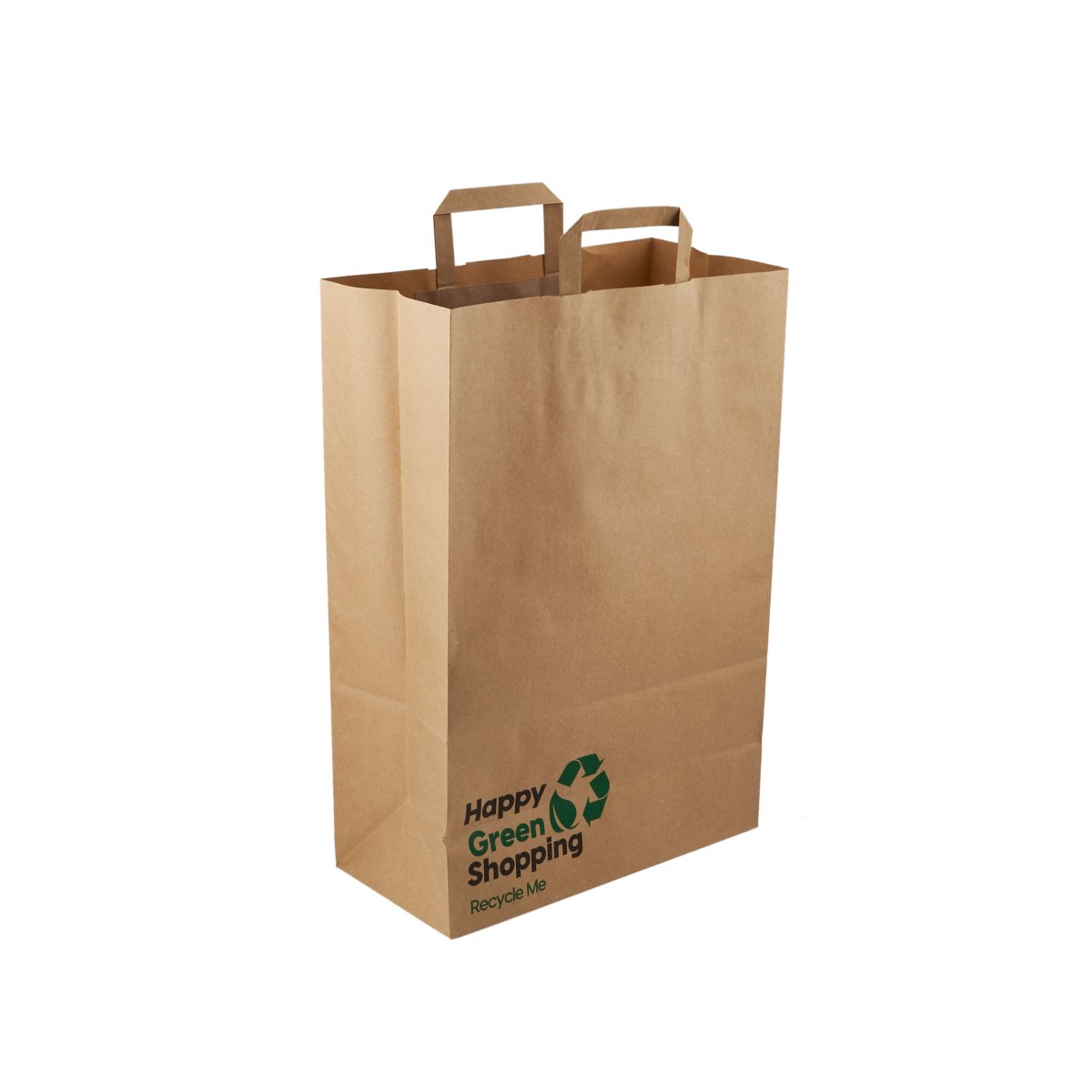 Printed Brown Paper Shopping Bag - hotpackwebstore.com - Flat Handle Paper Bags