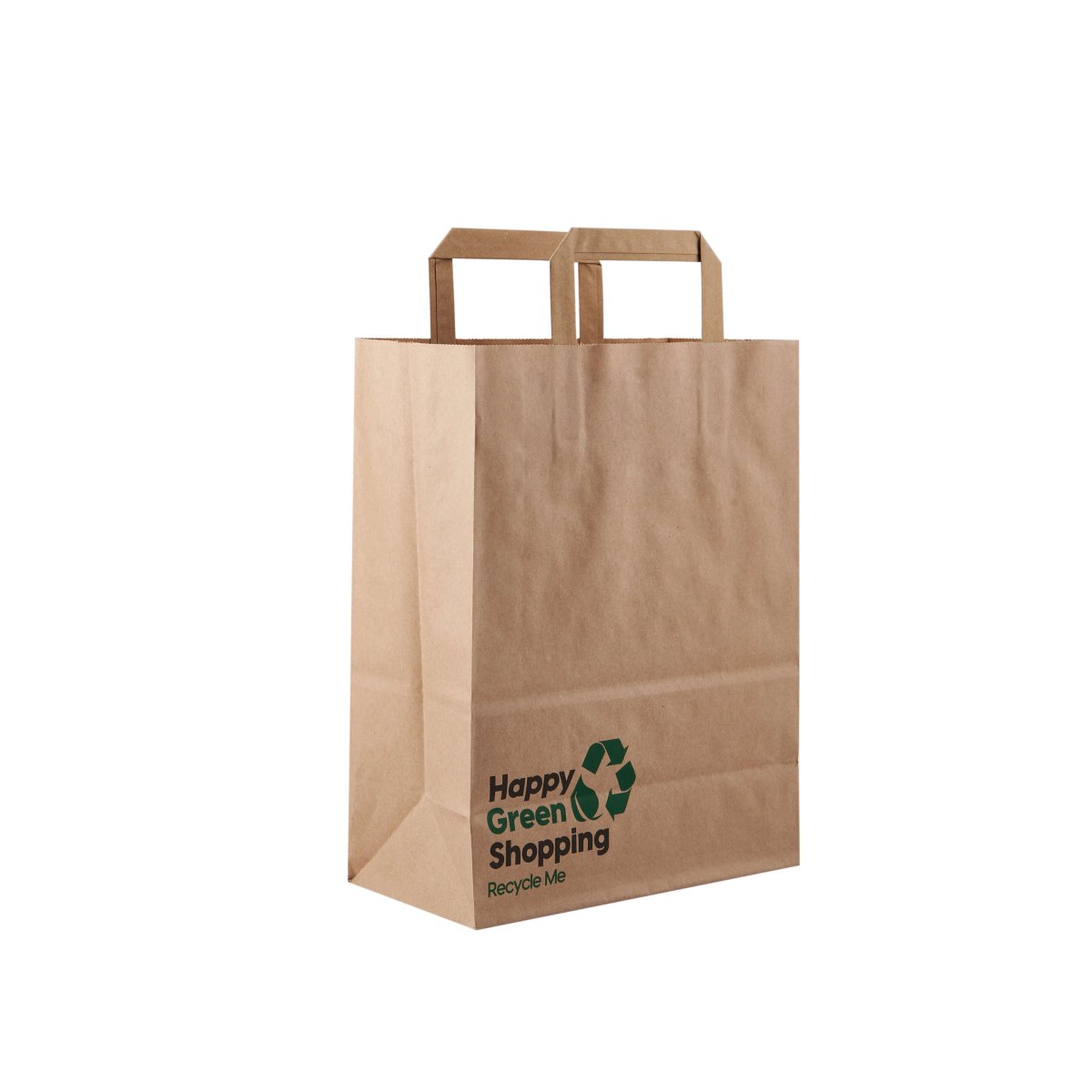 Printed Brown Paper Shopping Bag - hotpackwebstore.com - Flat Handle Paper Bags