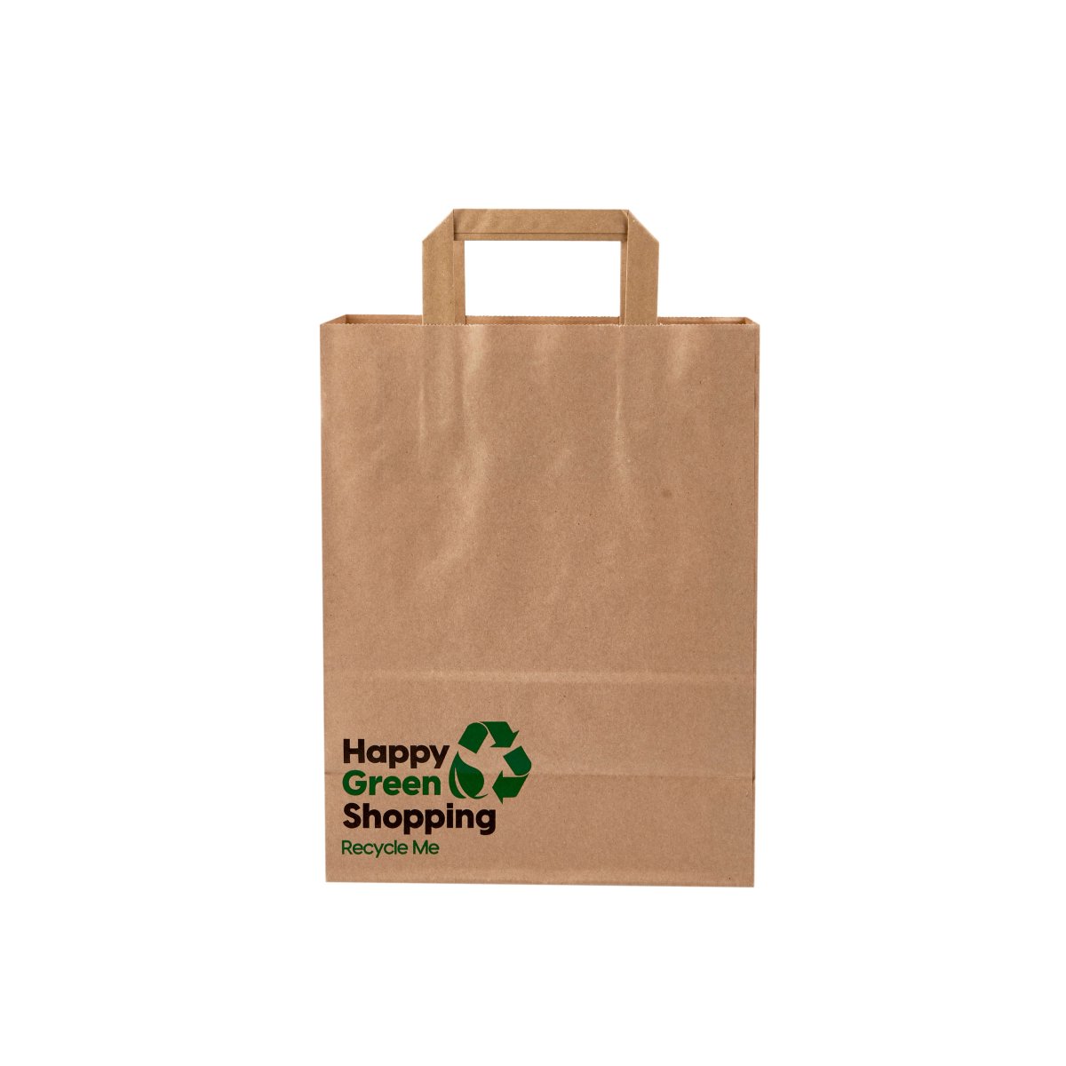 Printed Brown Paper Shopping Bag - hotpackwebstore.com - Flat Handle Paper Bags