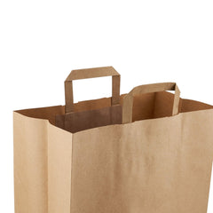 Printed Brown Paper Shopping Bag - hotpackwebstore.com - Flat Handle Paper Bags