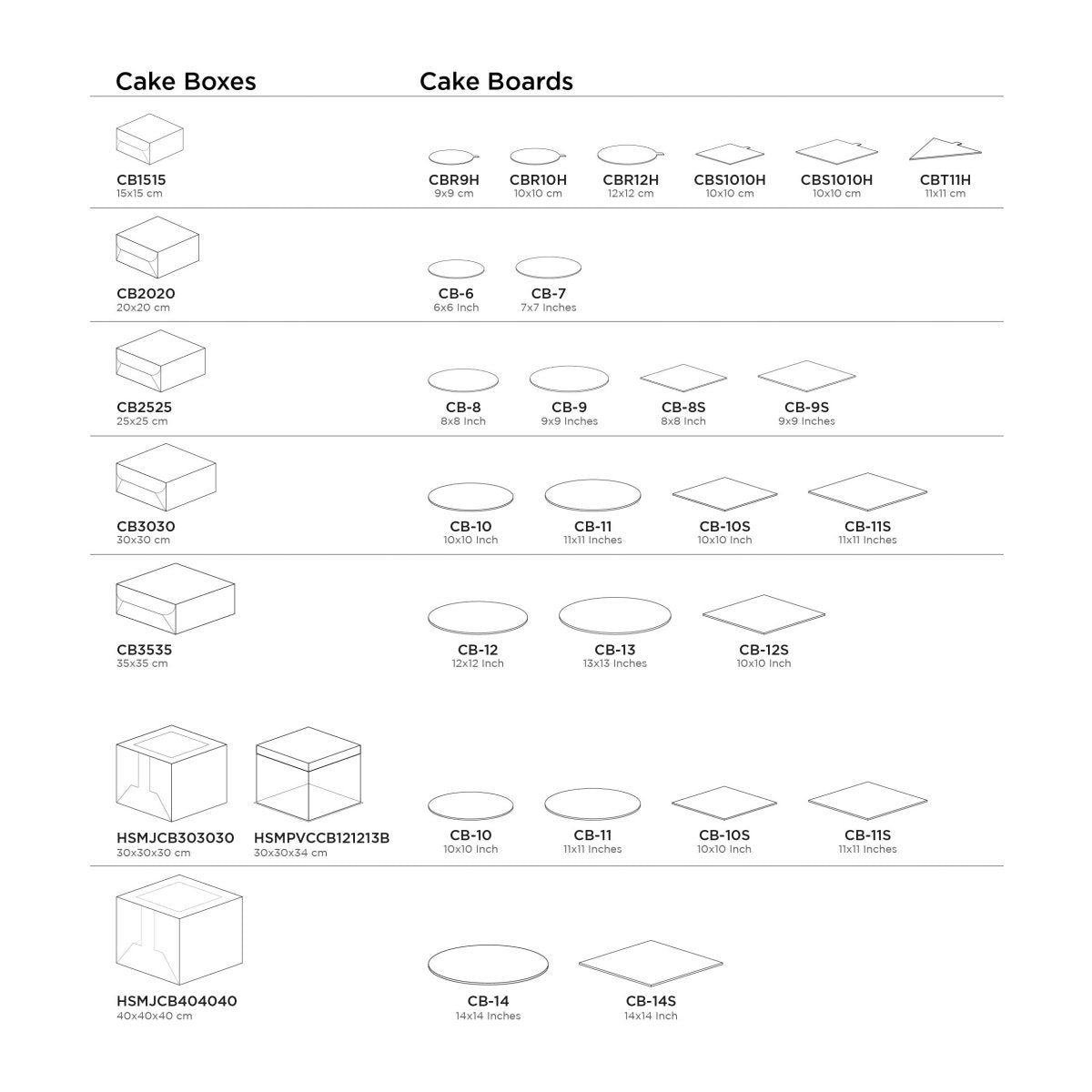 Printed Cake Box 100 Pieces - hotpackwebstore.com - Baking & Decoration