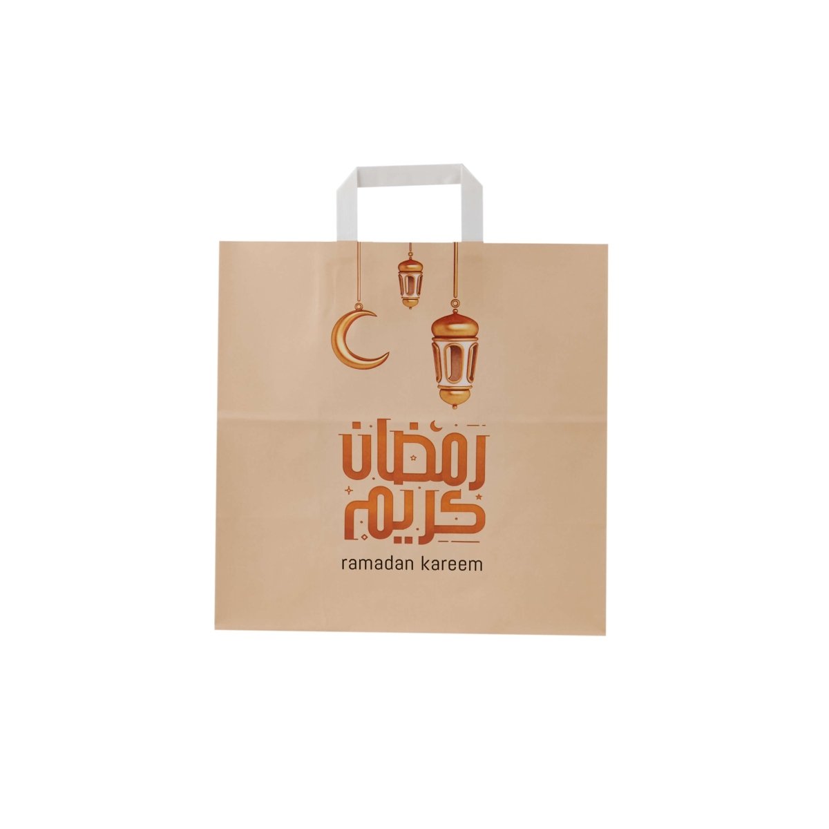 Ramadan Kareem Printed Paper Bag - hotpackwebstore.com - Flat Handle Paper Bags