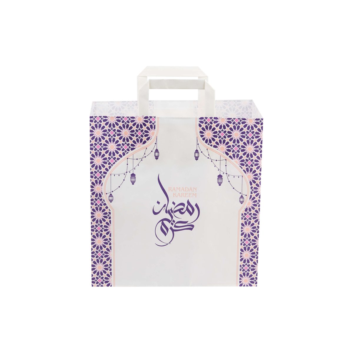 Ramadan Kareem Printed Paper Bag - hotpackwebstore.com - Flat Handle Paper Bags