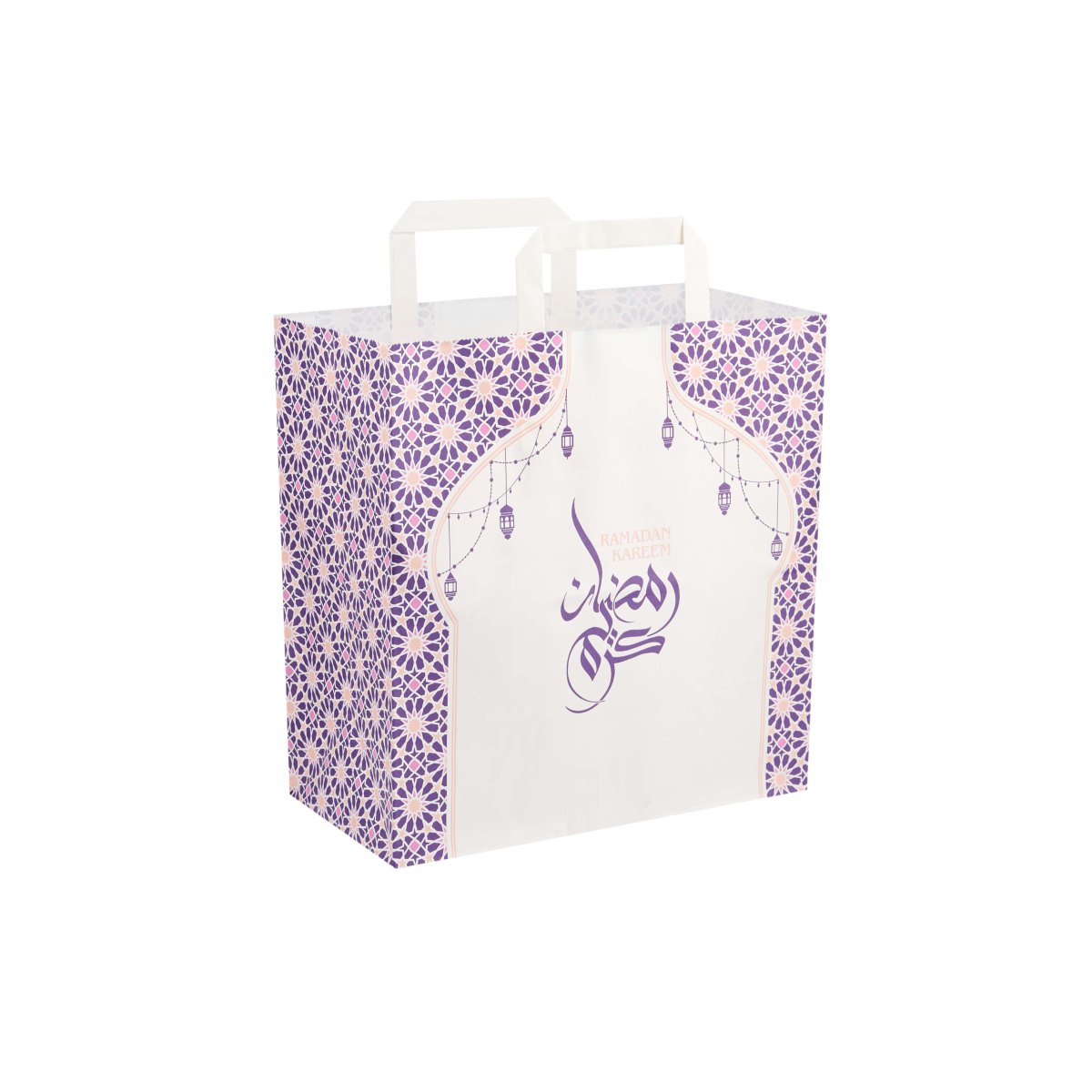 Ramadan Kareem Printed Paper Bag - hotpackwebstore.com - Flat Handle Paper Bags