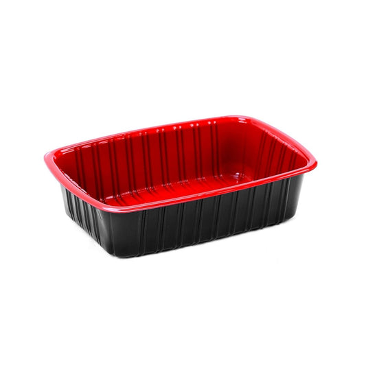 Red & Black Base Container 1000 ML with Lids 300 Pieces - hotpackwebstore.com - Red And Black Base Containers