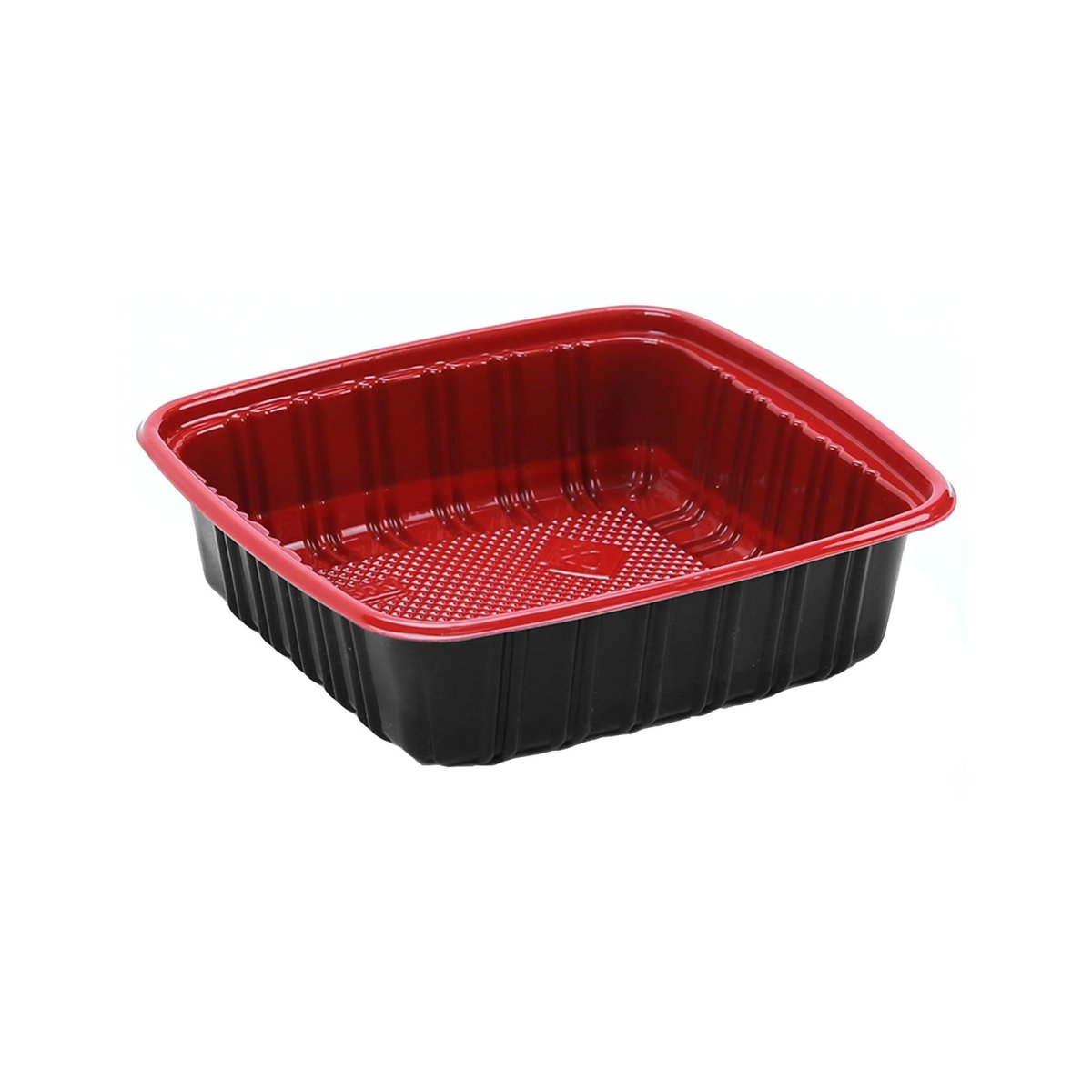 Red & Black Base Container 650 ML with Lids 300 Pieces - hotpackwebstore.com - Red And Black Base Containers