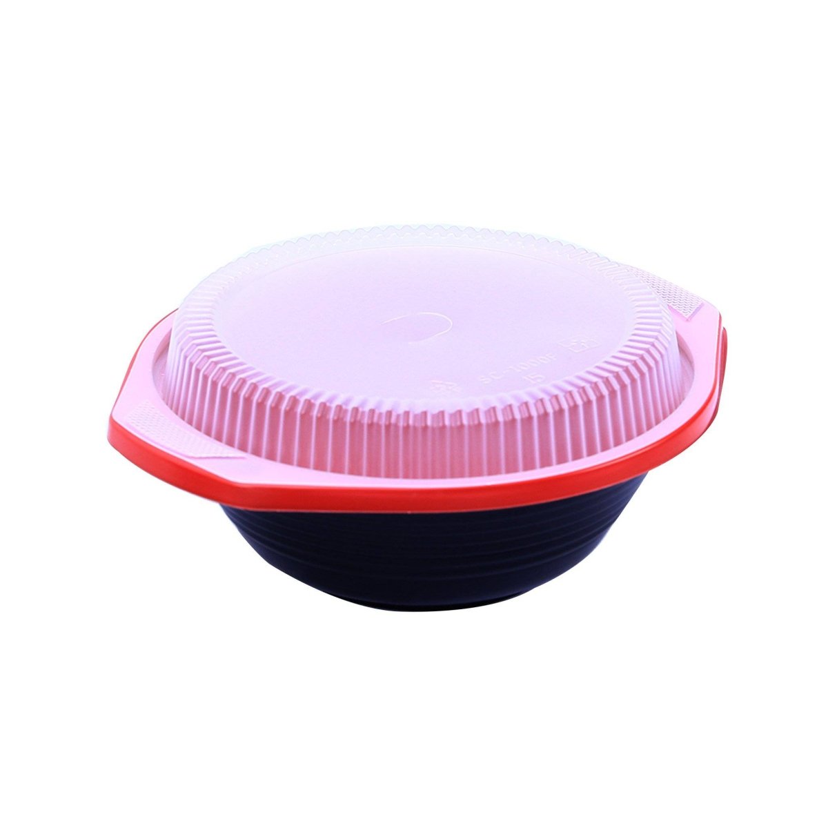 Red & Black Soup Bowl 1000 cc with Lids 200 Pieces - hotpackwebstore.com - Soup Bowls