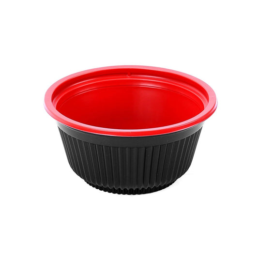 Red & Black Soup Bowl 550 cc with Lids 200 Pieces - hotpackwebstore.com - Soup Bowls