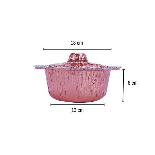 Round Aluminum Pot Container With Lid - hotpackwebstore.com - Aluminium Pots