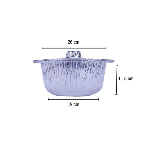 Round Aluminum Pot Container With Lid - hotpackwebstore.com - Aluminium Pots