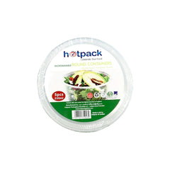 Round Microwavable Container 250 ML Base with Lid 5 Pieces - hotpackwebstore.com - Microwavable Containers