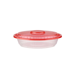 Round Ribbed Microwave Bowl With Color Lid - hotpackwebstore.com - Microwavable Containers