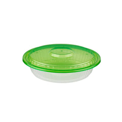 Round Ribbed Microwave Bowl With Color Lid - hotpackwebstore.com - Microwavable Containers