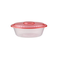 Round Ribbed Microwave Bowl With Color Lid - hotpackwebstore.com - Microwavable Containers