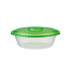 Round Ribbed Microwave Bowl With Color Lid - hotpackwebstore.com - Microwavable Containers