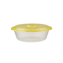 Round Ribbed Microwave Bowl With Color Lid - hotpackwebstore.com - Microwavable Containers