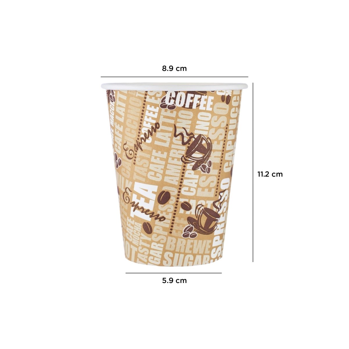 Single Wall Printed Paper Cup 20 Pieces - hotpackwebstore.com - Single Wall Paper Cups