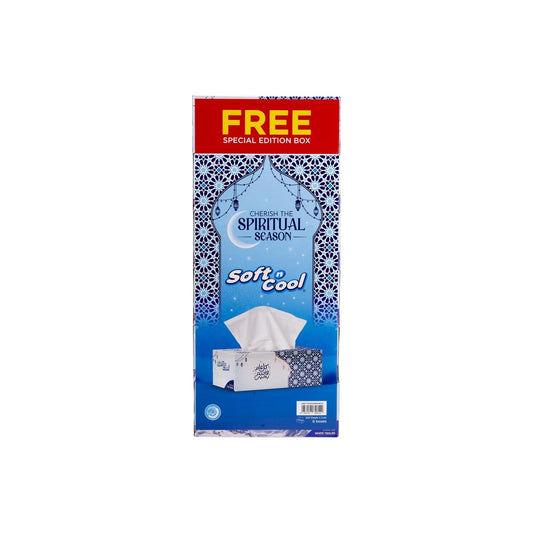 Soft n Cool 200 Sheets X 2 Ply 30 Boxes + 6 Box Free Arabic theme Facial Tissue - hotpackwebstore.com - Facial Tissue