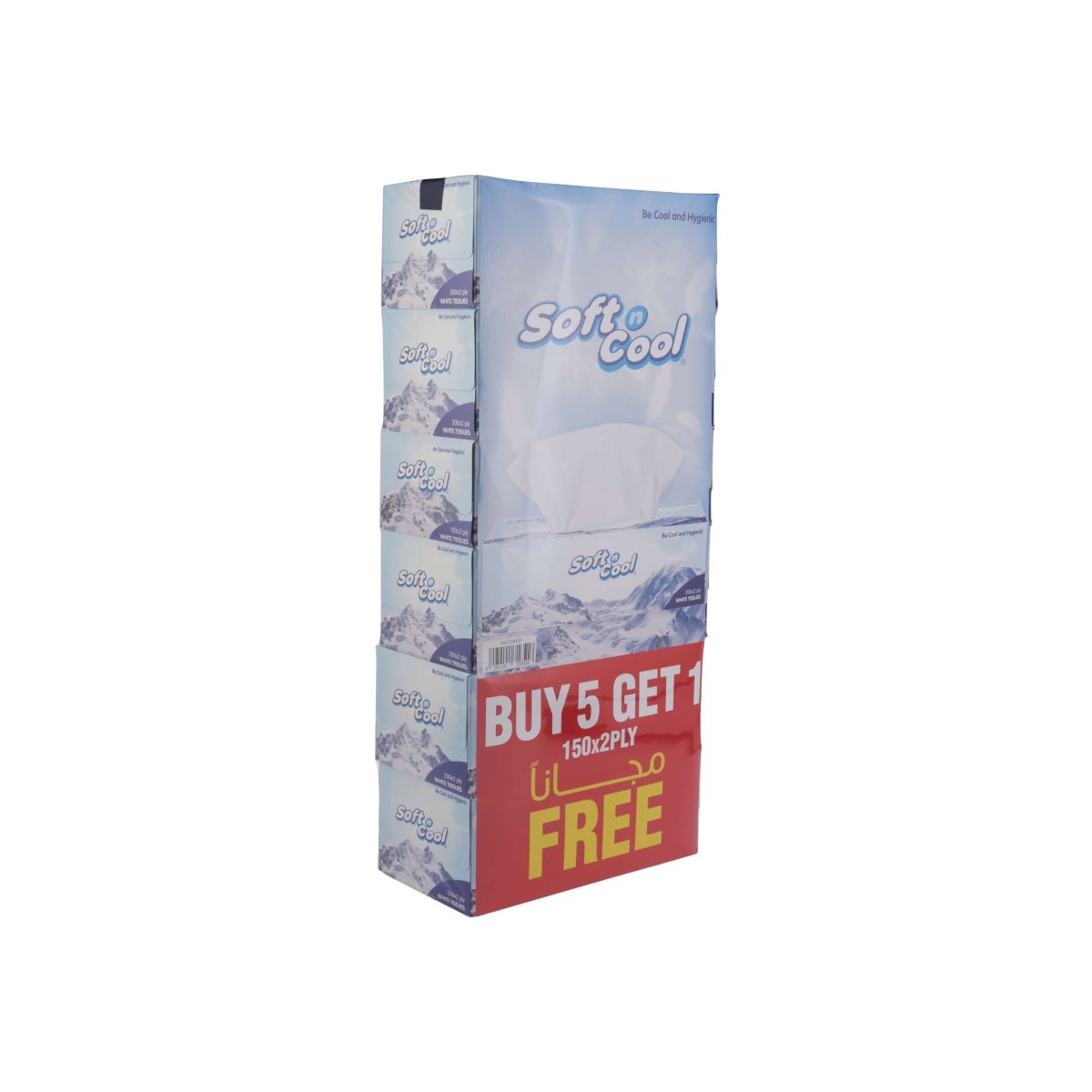 Soft n Cool Facial Tissue 200 Sheets x 2 Ply 5 Boxes + 150 sheets x 2 Ply 1 Box - hotpackwebstore.com - Facial Tissue