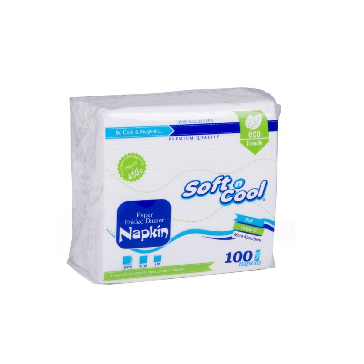 Soft n Cool Paper Folded Dinner Napkin 30 Cm 1 Ply 100 Pieces X 40 Packets - hotpackwebstore.com - Paper Napkin