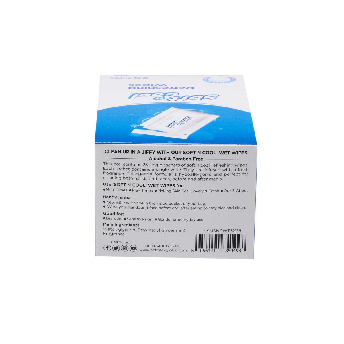 Soft n Cool Refreshing Wet Wipes 25 Pieces Box - hotpackwebstore.com - Wet Wipes