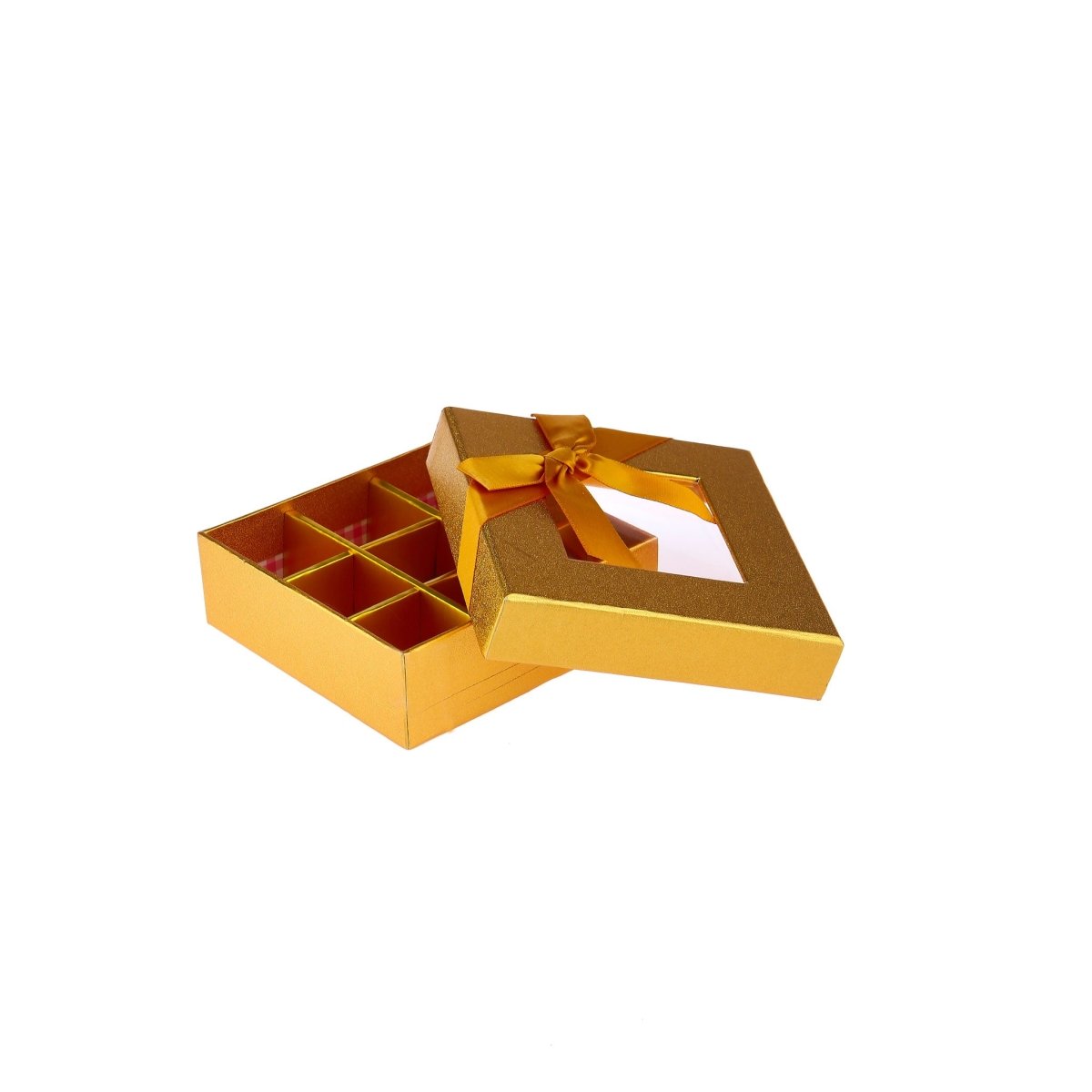 Square Chocolate Gift Box Shape 09 Division - 1 Piece - hotpackwebstore.com - Gift Boxes & Tins