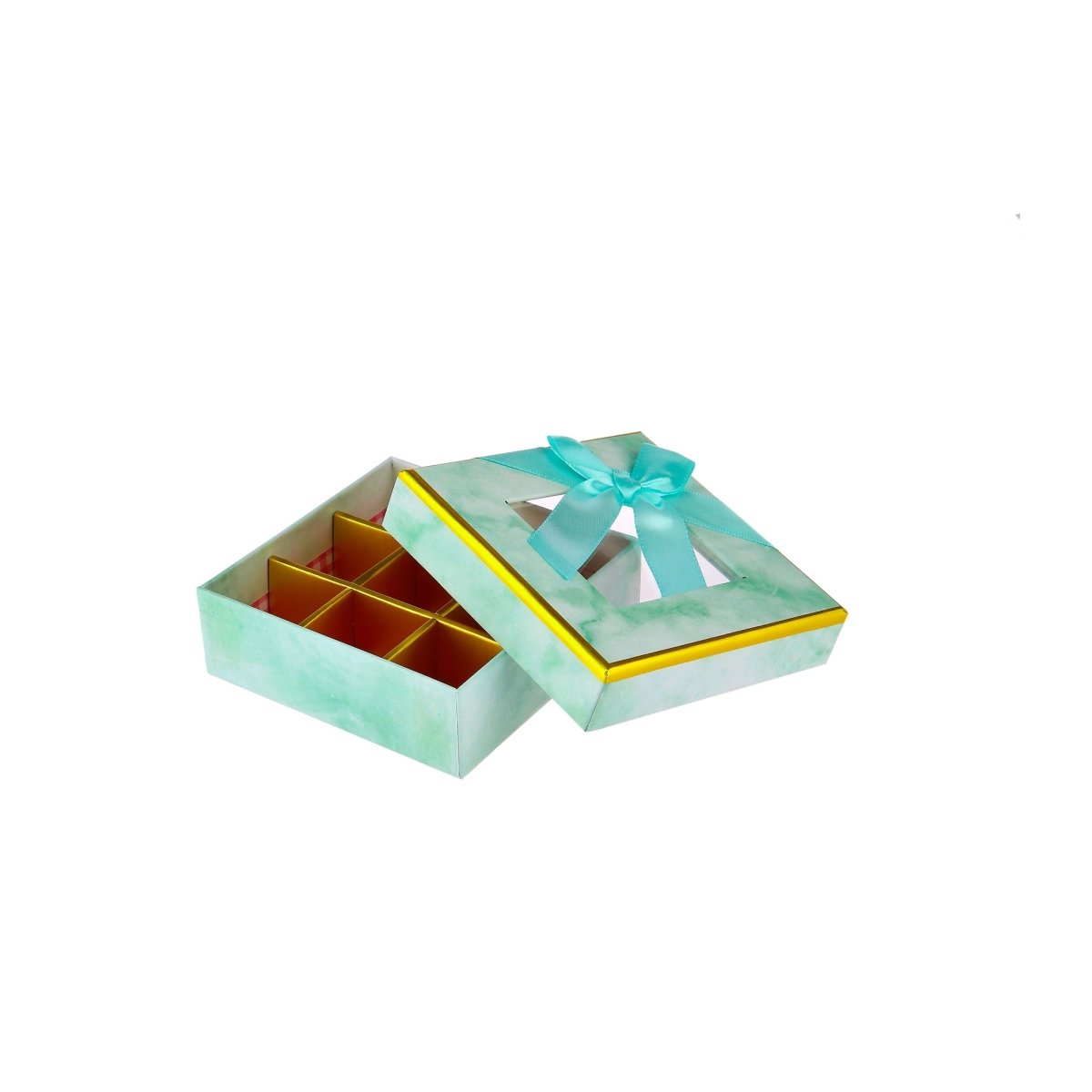 Square Chocolate Gift Box Shape 09 Division - 1 Piece - hotpackwebstore.com - Gift Boxes & Tins