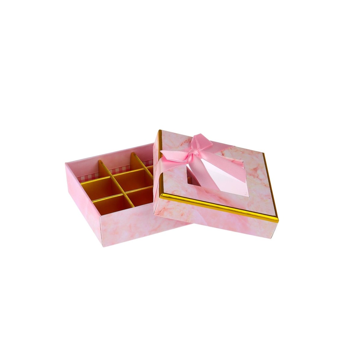 Square Chocolate Gift Box Shape 09 Division - 1 Piece - hotpackwebstore.com - Gift Boxes & Tins