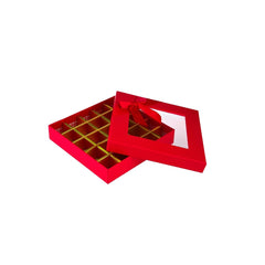 Square Chocolate Gift Box Shape 16 Division - 1 Piece - hotpackwebstore.com - Gift Boxes & Tins