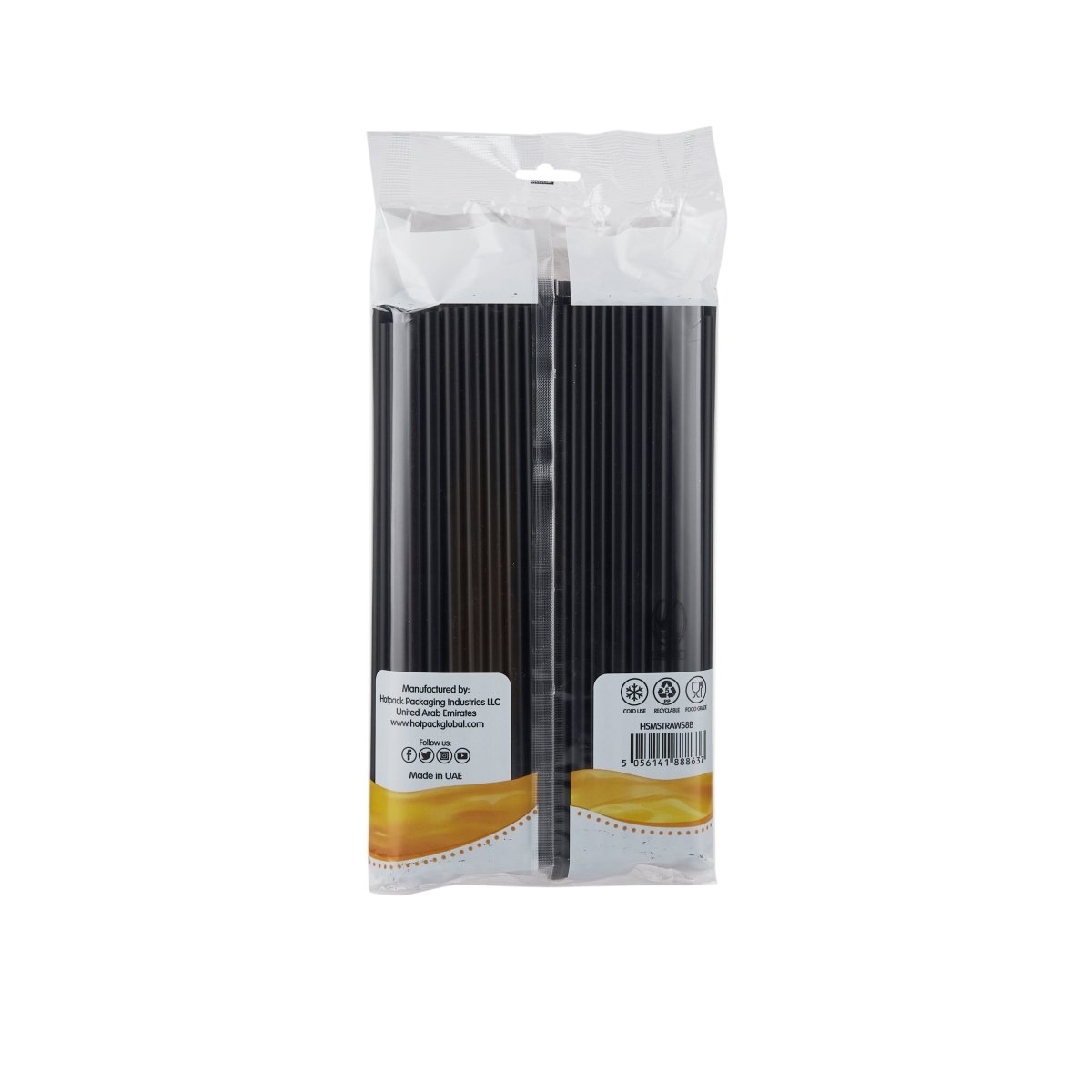 Straight Black Straw 8 mm - hotpackwebstore.com - Plastic Straws