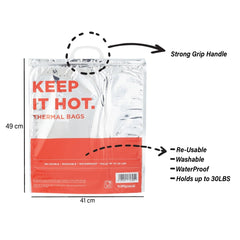 Thermal Bag With Handle 41x49 CM 10 Pieces - hotpackwebstore.com - Aluminium Products