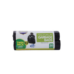 Twin Pack Heavy Duty Garbage Roll Black 80x110cm 55 Gallon 30 Pieces - hotpackwebstore.com - Twin Pack Garbage Bags