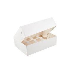 White Cup Cake Box with Inserts - hotpackwebstore.com - Baking & Decoration