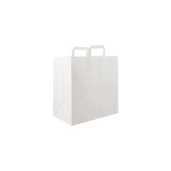 White Flat Handle Paper Bag - hotpackwebstore.com - Flat Handle Paper Bags