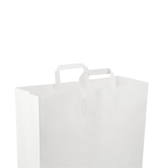 White Flat Handle Paper Bag - hotpackwebstore.com - Flat Handle Paper Bags