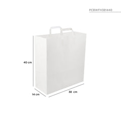 White Flat Handle Paper Bag - hotpackwebstore.com - Flat Handle Paper Bags