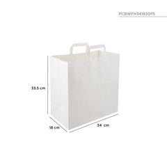 White Flat Handle Paper Bag - hotpackwebstore.com - Flat Handle Paper Bags