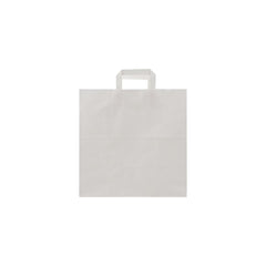 White Flat Handle Paper Bag - hotpackwebstore.com - Flat Handle Paper Bags