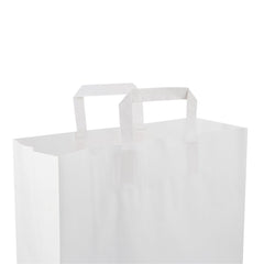 White Flat Handle Paper Bag - hotpackwebstore.com - Flat Handle Paper Bags