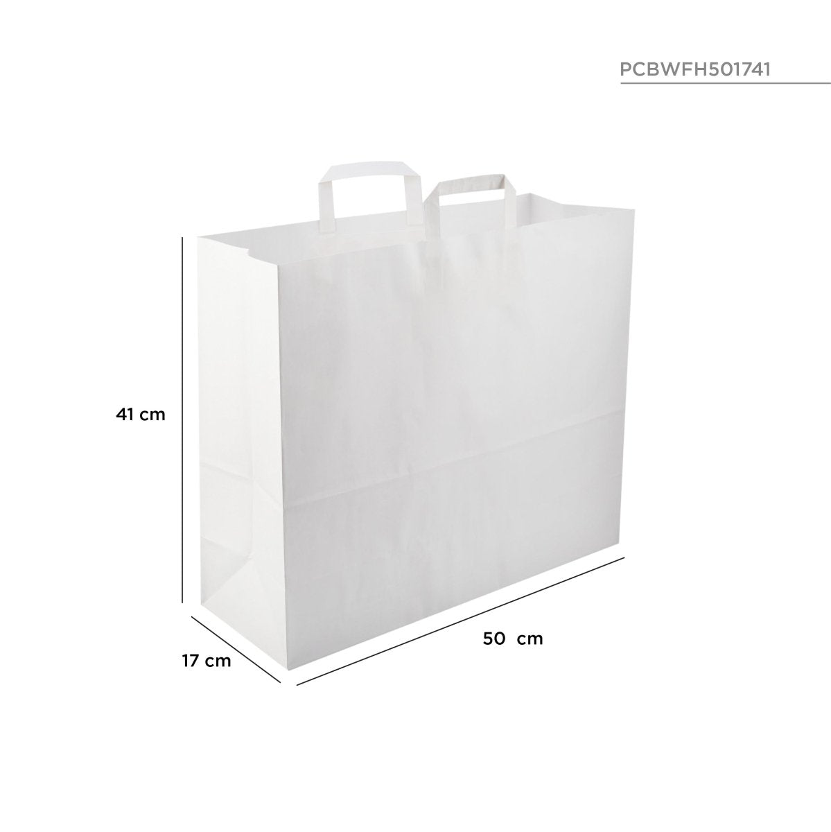 White Flat Handle Paper Bag - hotpackwebstore.com - Flat Handle Paper Bags