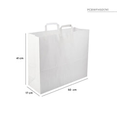 White Flat Handle Paper Bag - hotpackwebstore.com - Flat Handle Paper Bags