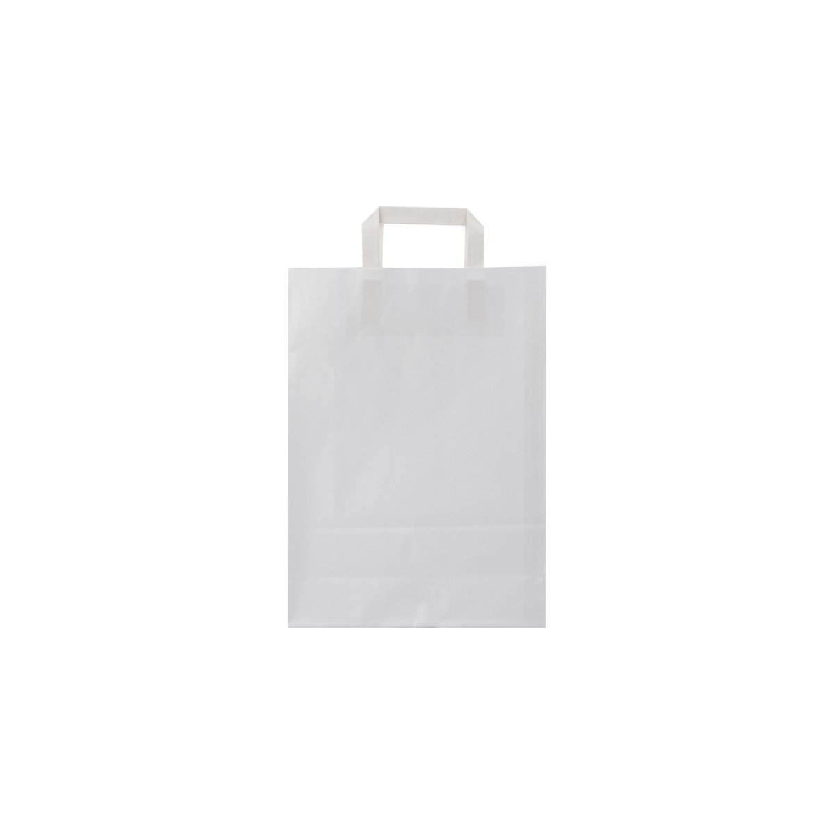 White Flat Handle Paper Bag - hotpackwebstore.com - Flat Handle Paper Bags