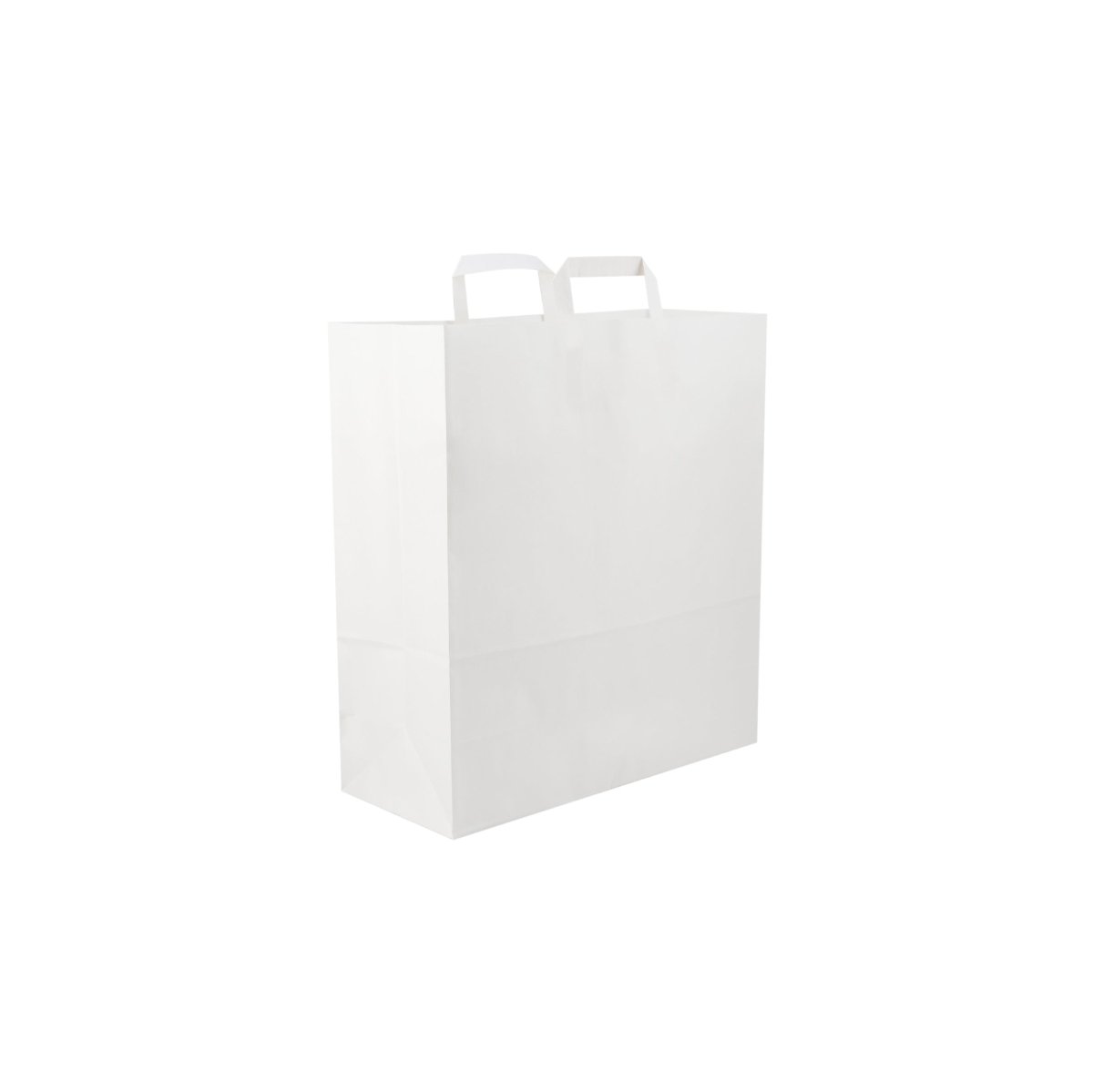 White Flat Handle Paper Bag - hotpackwebstore.com - Flat Handle Paper Bags