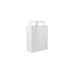 White Flat Handle Paper Bag - hotpackwebstore.com - Flat Handle Paper Bags