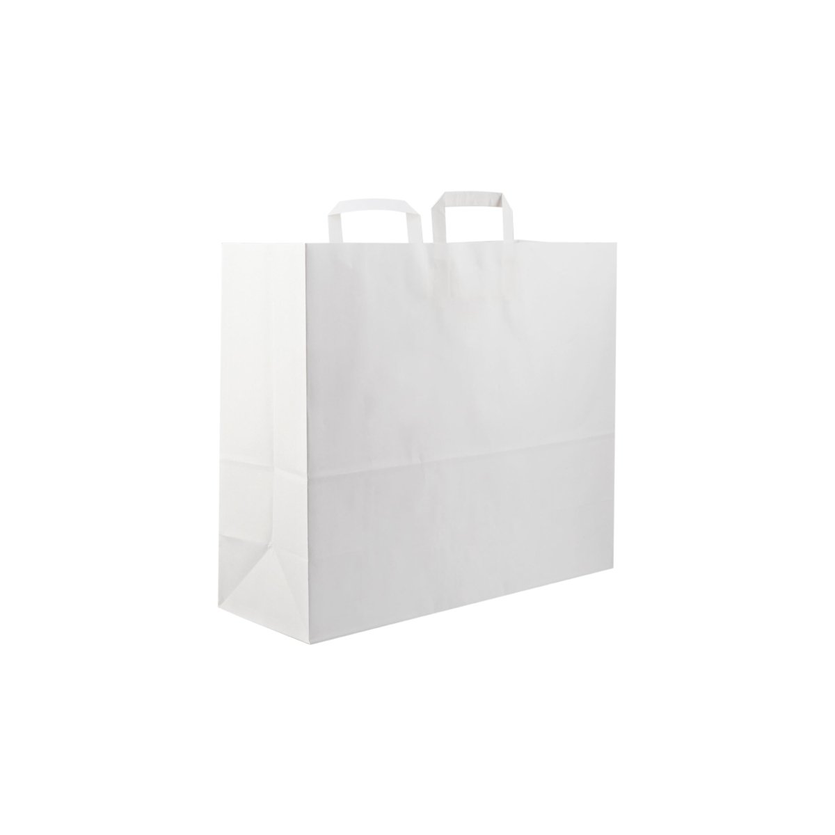 White Flat Handle Paper Bag - hotpackwebstore.com - Flat Handle Paper Bags