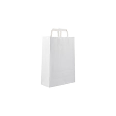 White Flat Handle Paper Bag - hotpackwebstore.com - Flat Handle Paper Bags