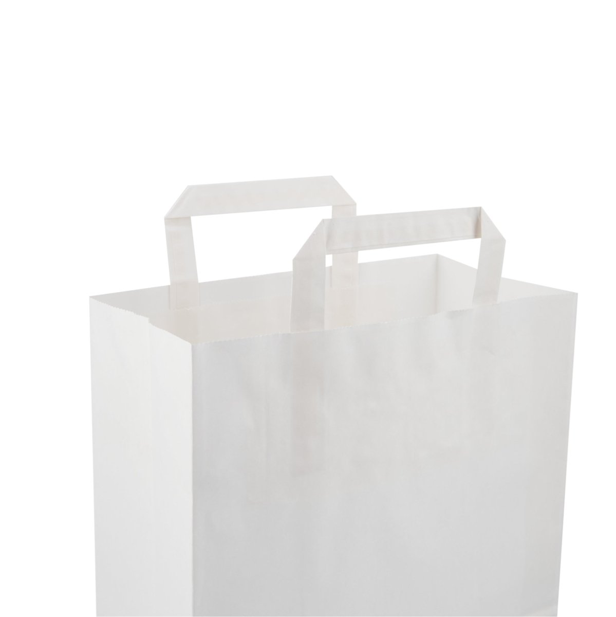 White Flat Handle Paper Bag - hotpackwebstore.com - Flat Handle Paper Bags